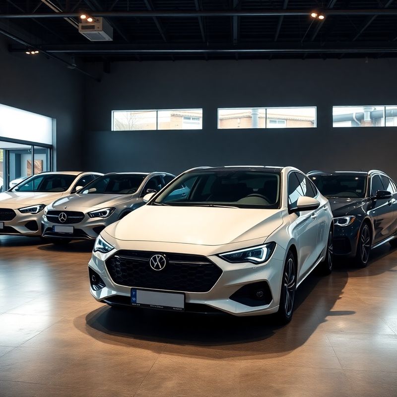 Interior del expositor Terrazvivid en Zaragoza con vehículos iluminados