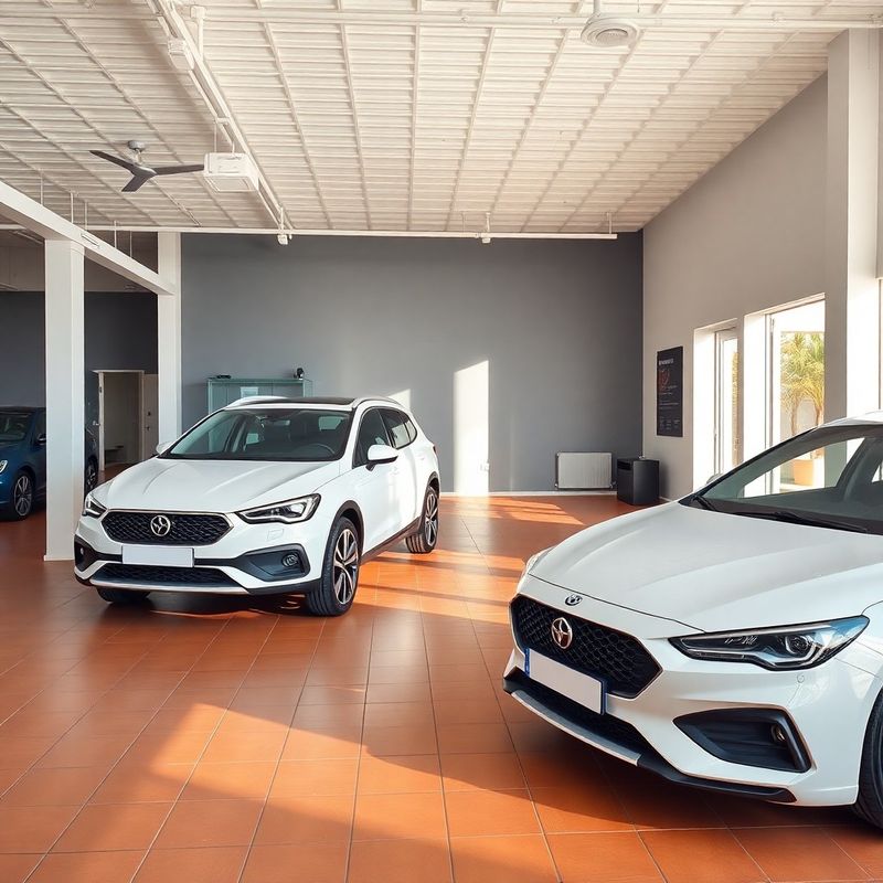 Showroom de coches nuevos de Terrazvivid con dos vehículos expuestos